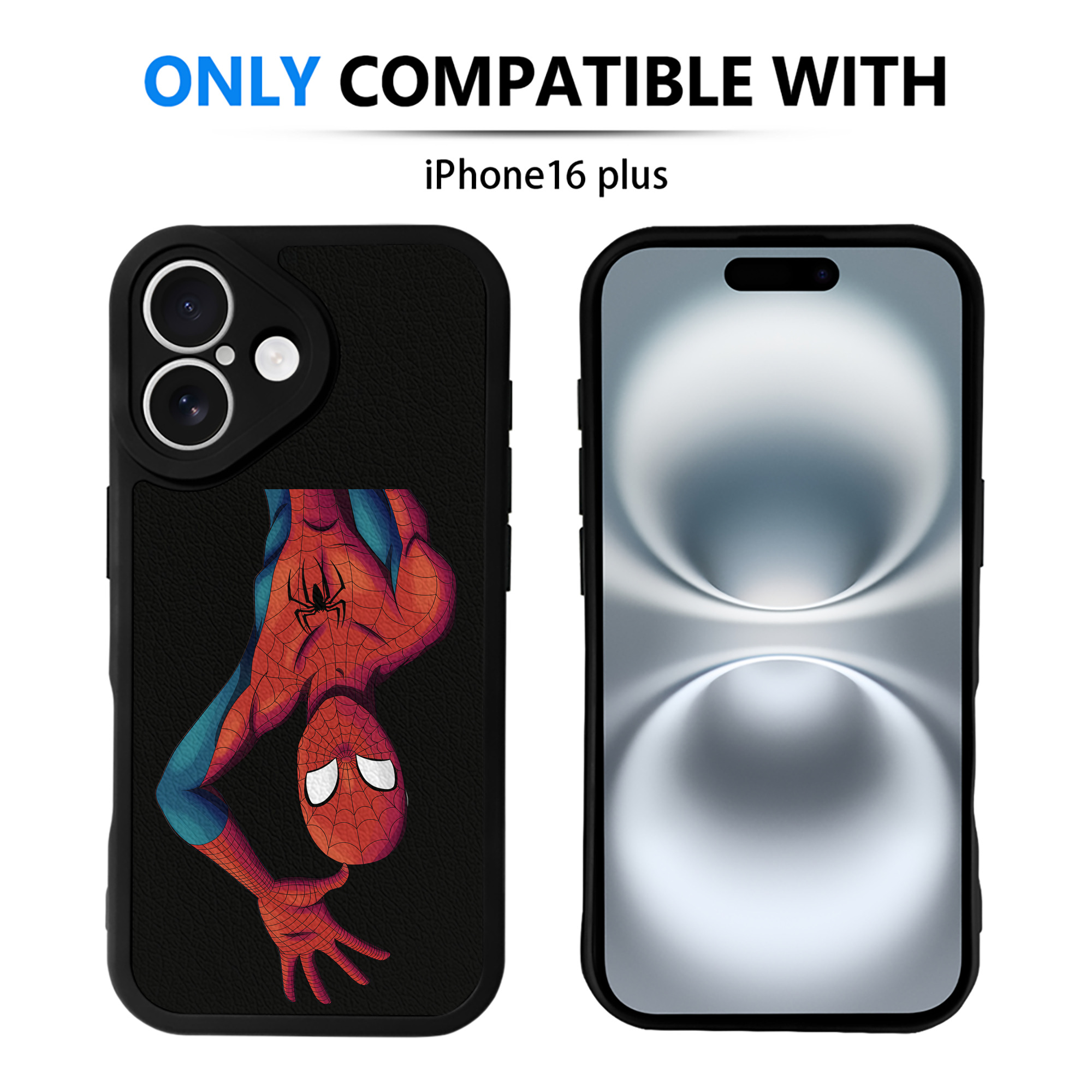 （画像用） Spider Man スパイダーマン 【iPhone 16シリーズ対応】シリコンスマホケース（レザー調） 材質：シリコン
